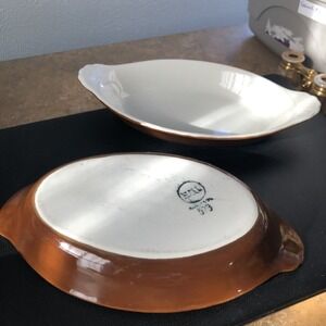 Vintage Hall dishes brown (2) 9"